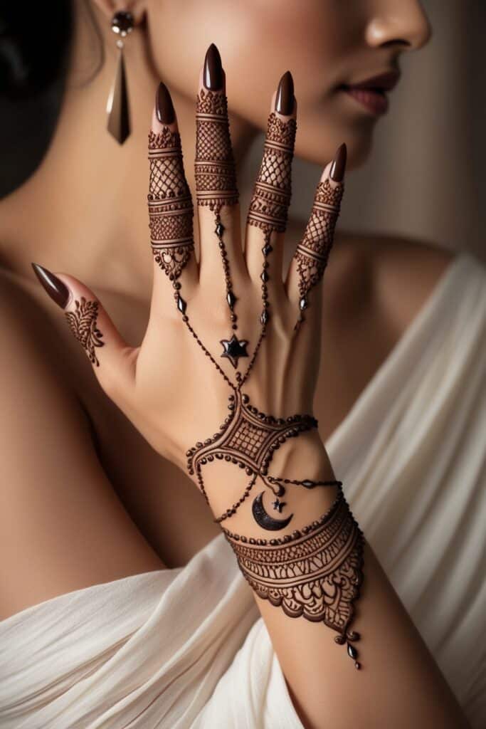 mehandi arabic design with bridal look