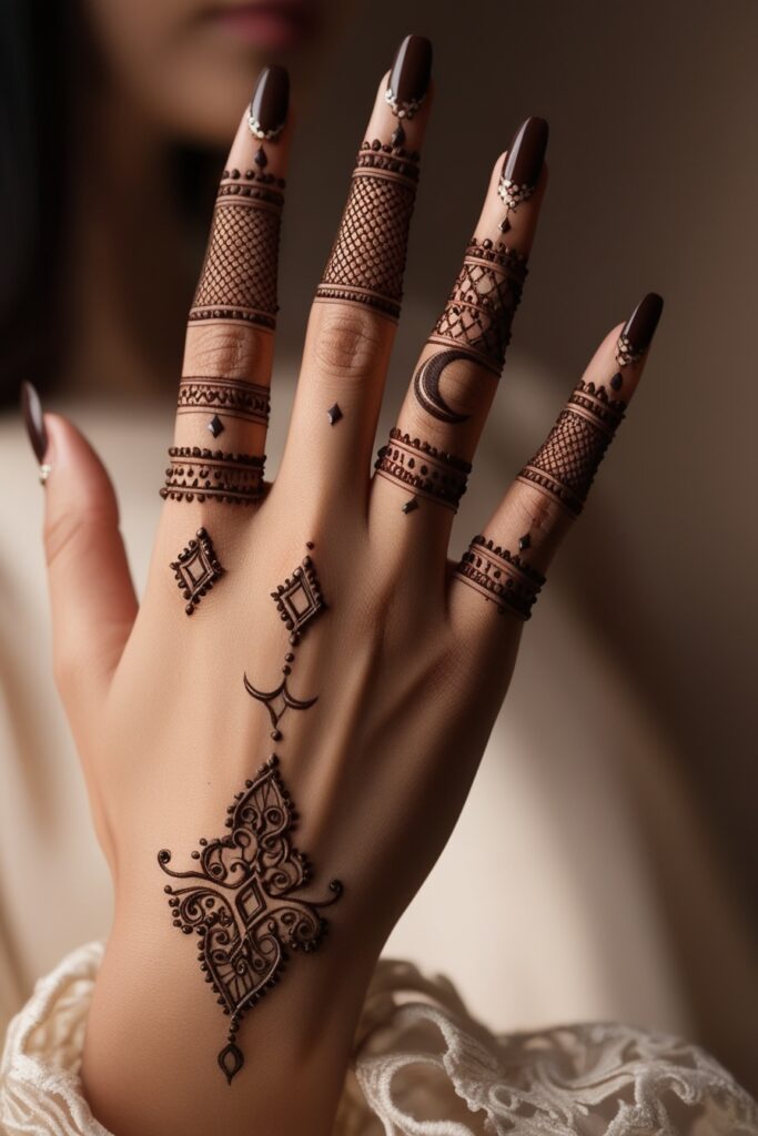 Back hand mehandi arabic design