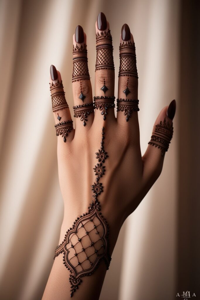 Arabic finger mehandi design