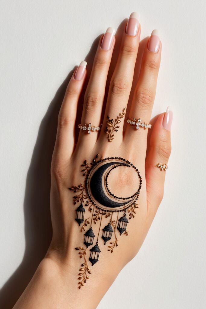 back hand simple lantern mehndi design