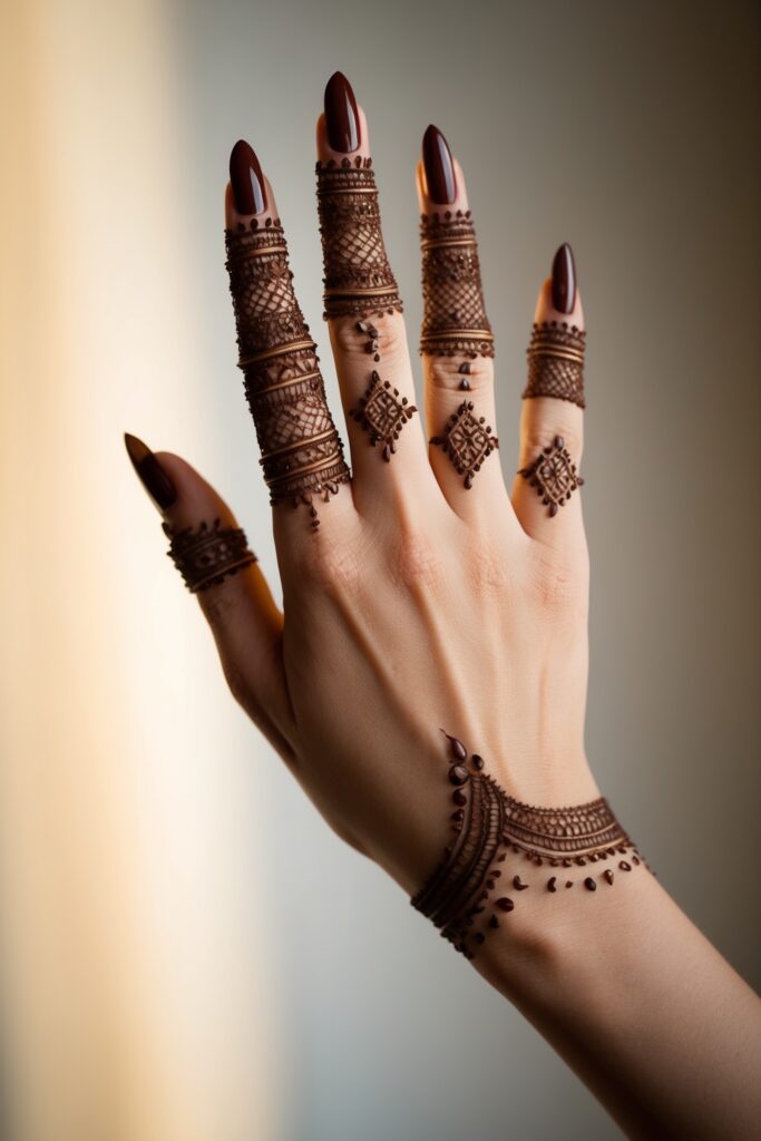 back hand mehndi design minimal