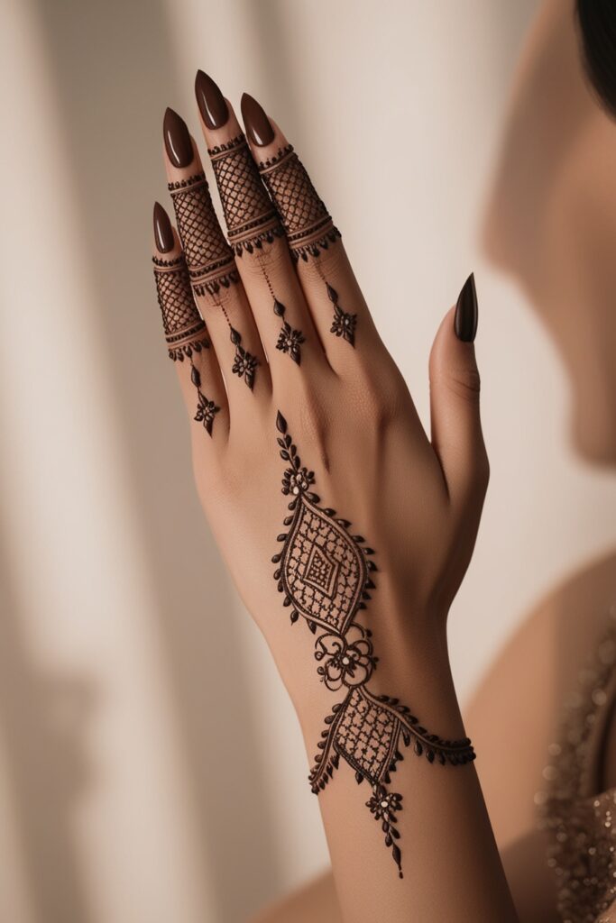 back hand simple mehndi design arabic touch