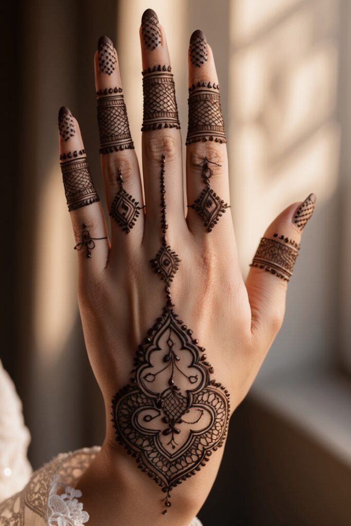 back hand simple mehndi design elegant touch